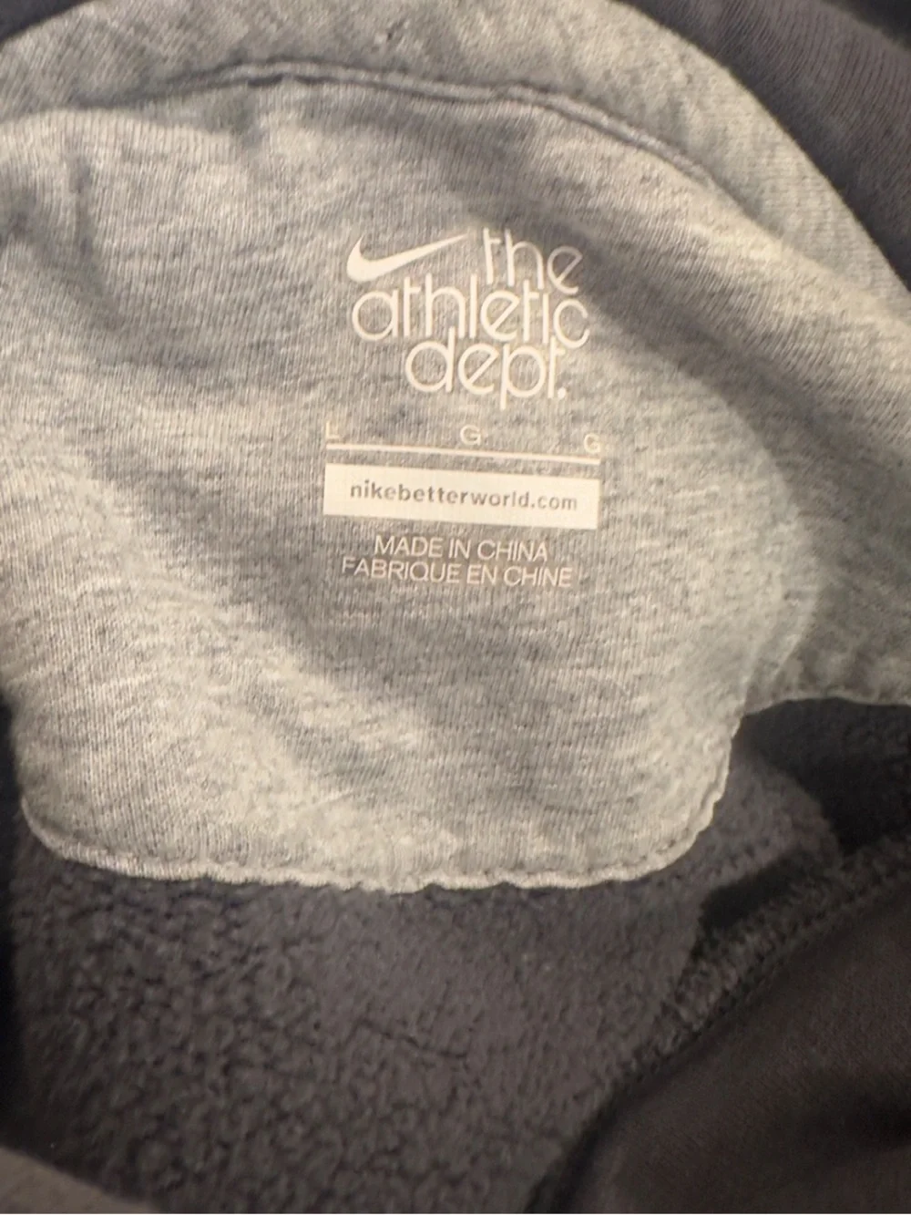 Y2K Nike Blue Swoosh & Logo Appliqué Grey Hoodie Sweatshirt Size Men’s Large